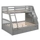 preview thumbnail 6 of 31, Twin-Over-Full Bunk Bed with Ladder and Storage Staircase, Space-Optimizing Bunk Bed with Guardrail & 3 Drawers for Kids Bedroom