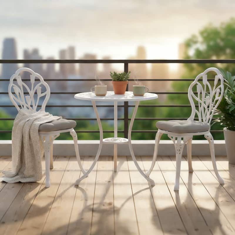 Modern 3-Piece Outdoor Bistro Set with Chairs and Table