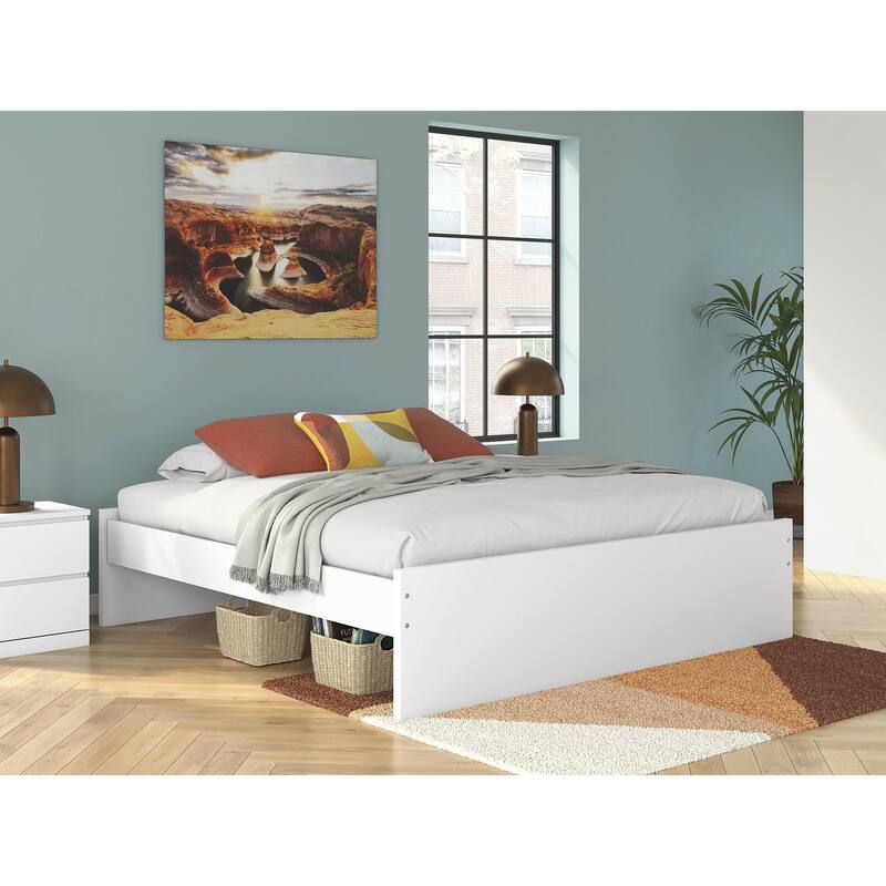 Signature Design by Ashley Onita White King Platform Bed Panels