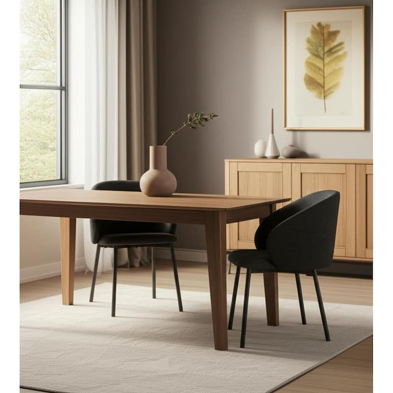 HomeRoots Gray and Black Fabric and Wood Dining Side Chair - 22.75 in. x 31.50 in. x 22.50 in. - Single - 22.75 in. x 31.50 in.  x 22.50 in. - Gray