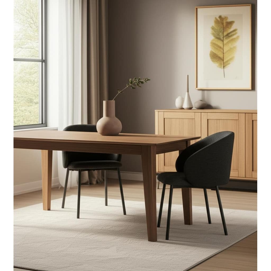 HomeRoots Gray and Black Fabric and Wood Dining Side Chair - 22.75 in. x 31.50 in. x 22.50 in.