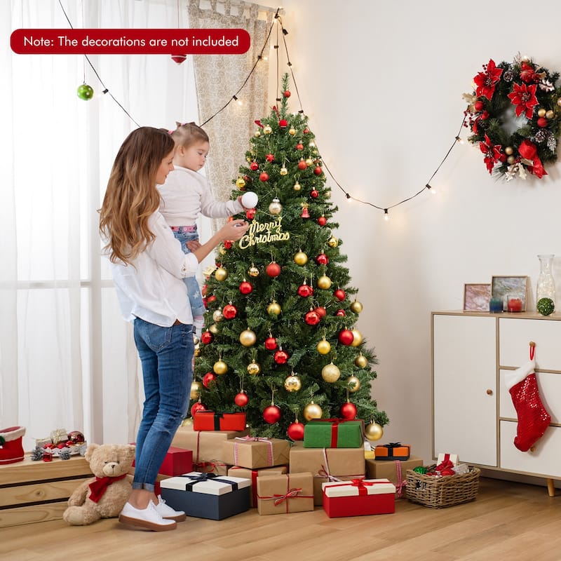 Gymax 6 FT Pre-Lit Artificial Christmas Tree w/ Remote Control