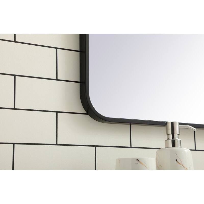 Ezra Soft Corner Metal Rectangular Mirror