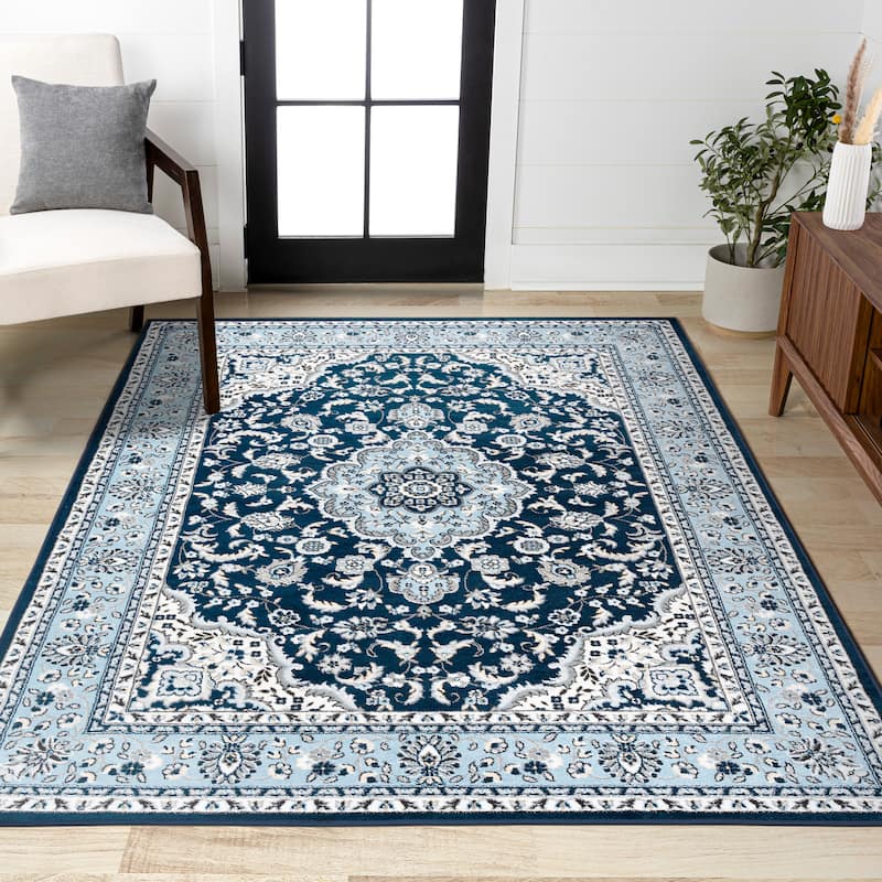 JONATHAN Y Acanthus Modern Persian Floral Area Rug - 3 X 5 - Navy/Blue