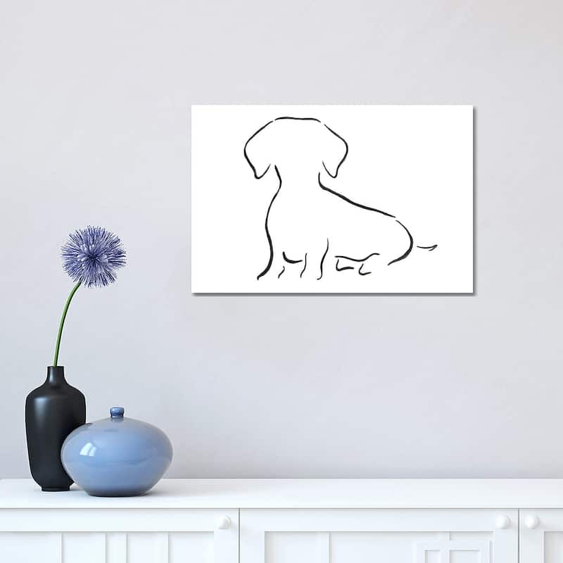 iCanvas "Dachshund Sitting" by Lesley Bishop Canvas Print - 12x18x1.5
