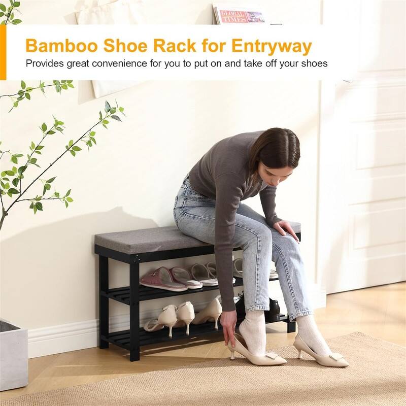 Shoe Rack for Entryway - 35.4"D x 11"W x 19.3"H