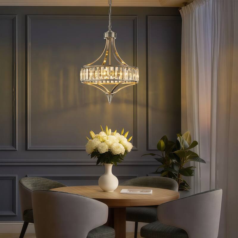 Starsky 4-Light Modern Crystal Drum Chandelier
