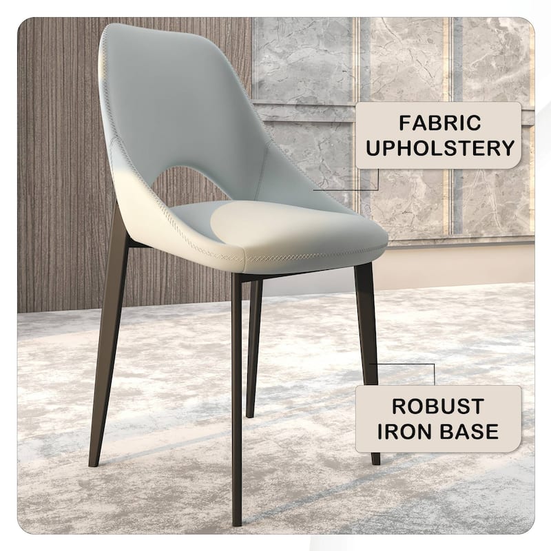 Amalfi Set of 4 Dining Chairs - Stylish & Comfortable Curved Open Back Accent Chair - Versatile Seating for Home or Apartment
