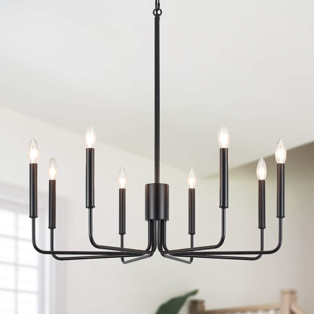 8-Light 29.52-inch Farmhouse Candle Chandelier for Foyer Kitchen Bedroom