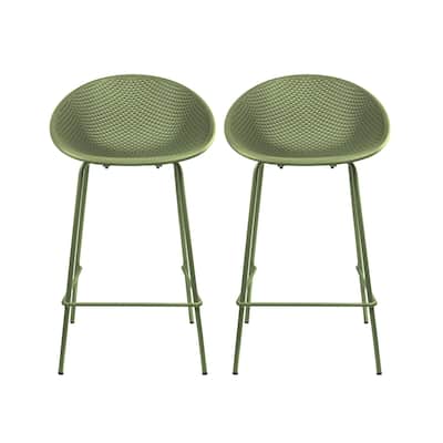 Set of 2 26-inch Contemporary Eiffel Dowel DSW Counter Height Stool Barstool With Backs For Kitchen Home Side Break Room