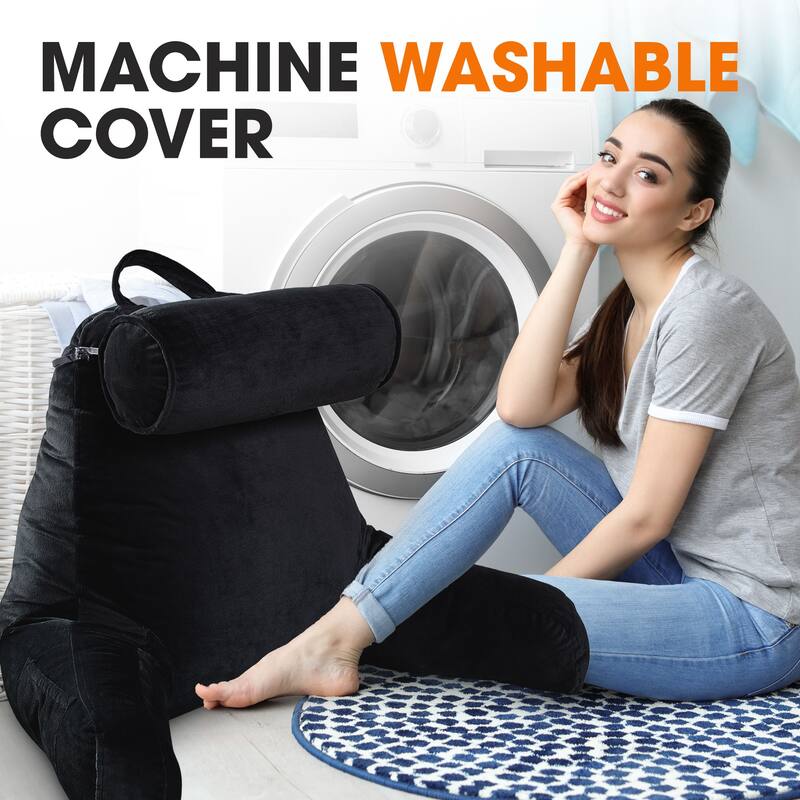 Cheer Collection Extra Large TV Pillow With Detachable Bolster