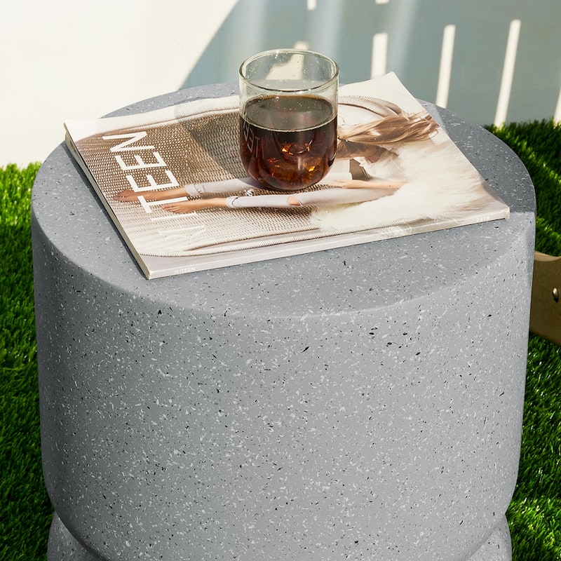 Glitzhome 17"H Multi-functional MGO Garden Stool Outdoor Table