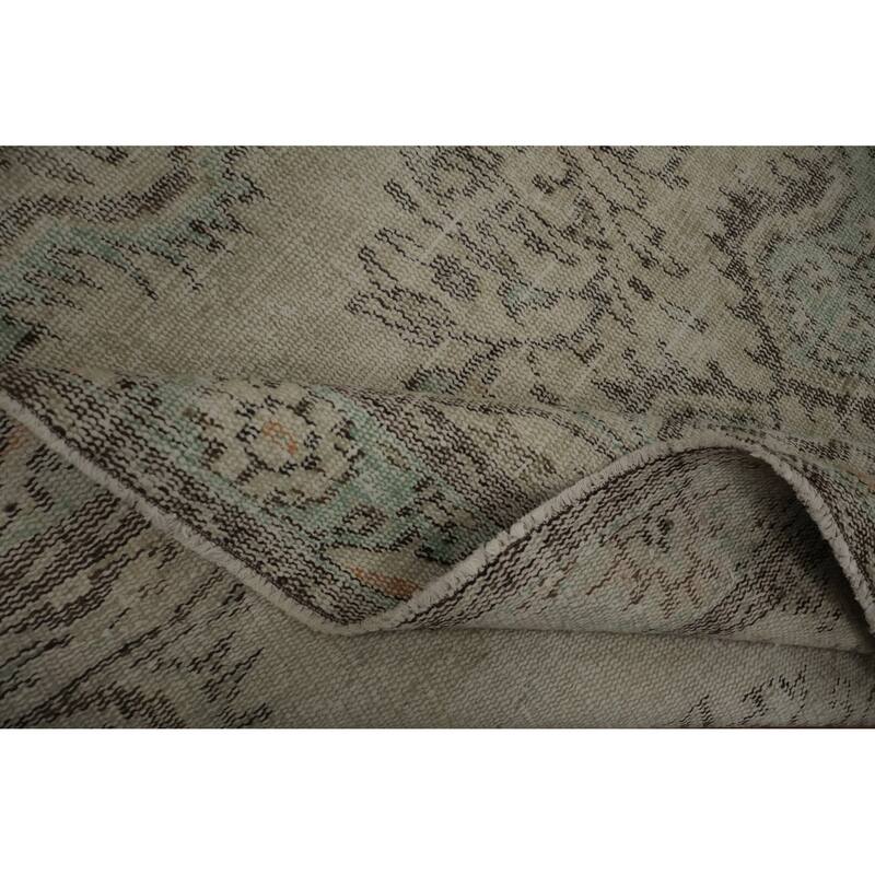 Hand Knotted Oriental 100% Wool Carpet Transitional Floral Beige & Ivories Anatolian Area Rug - 8' 10'' X 5' 6''
