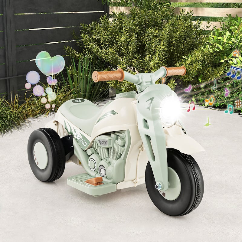 Gymax 6V Kids Bubble Car Electric Ride on Motorcycle w/ Music Button &