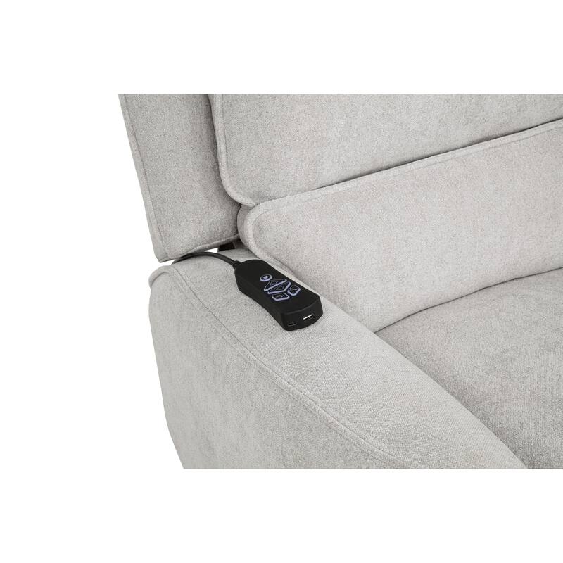 Sylmar Chenille Upholstered Dual Power Lift Recliner Grey