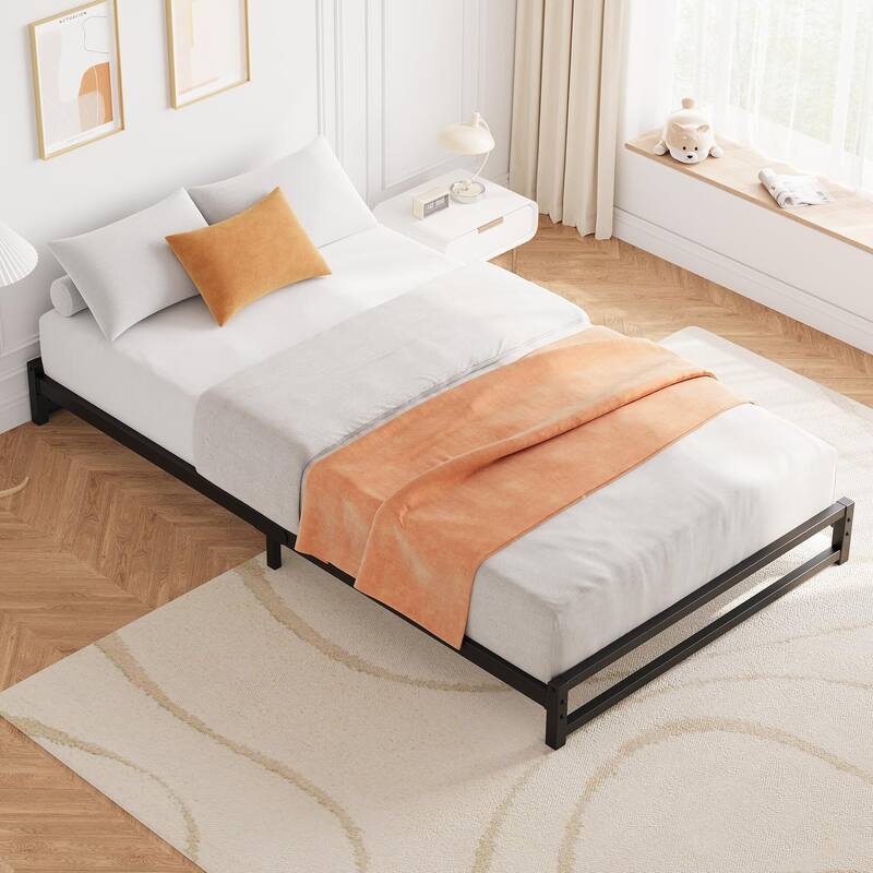 6 Inch Metal Platform Bed Frame with Steel Slat Support