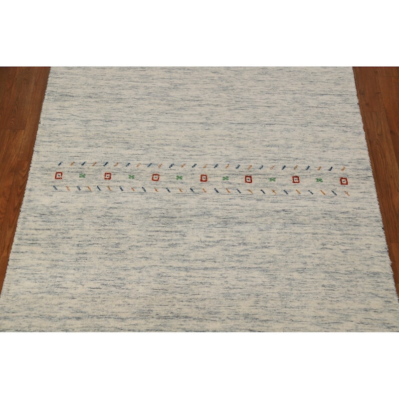 Gabbeh Oriental Area Rug Handmade Tribal Modern Wool Carpet - 4'0" x 5'10"