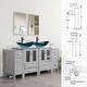 preview thumbnail 94 of 146, 72" Bathroom Vanity Set Glass Ceramic Vessel Sink Side Cabinet Combo