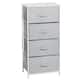 mDesign Vertical Dresser Storage Tower with 4 Drawers - Gray