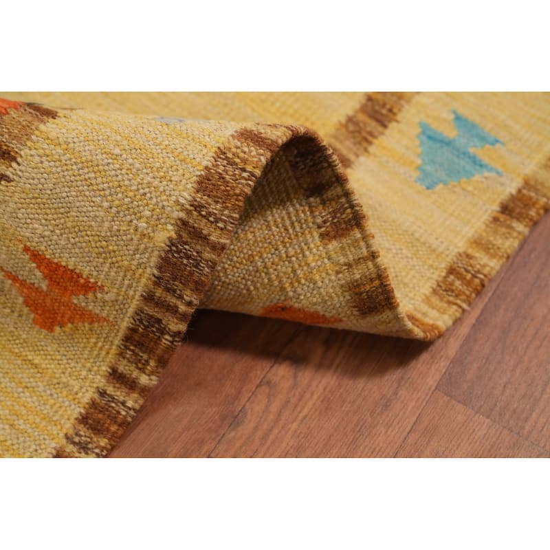Hand Woven Southwestern Wool Multi-Colored Geometric Area Rug - 7' 11'' X 4' 10''
