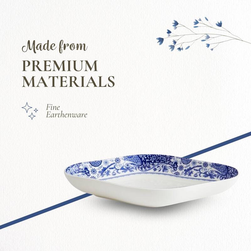 Spode Blue Italian Brocato Diamond Dish - 8.5" x 5.5" H