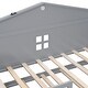 preview thumbnail 18 of 34, Charming House-shaped Design Wooden Daybed with Fence, Trundle and Smart Sensor Lights, Twin size
