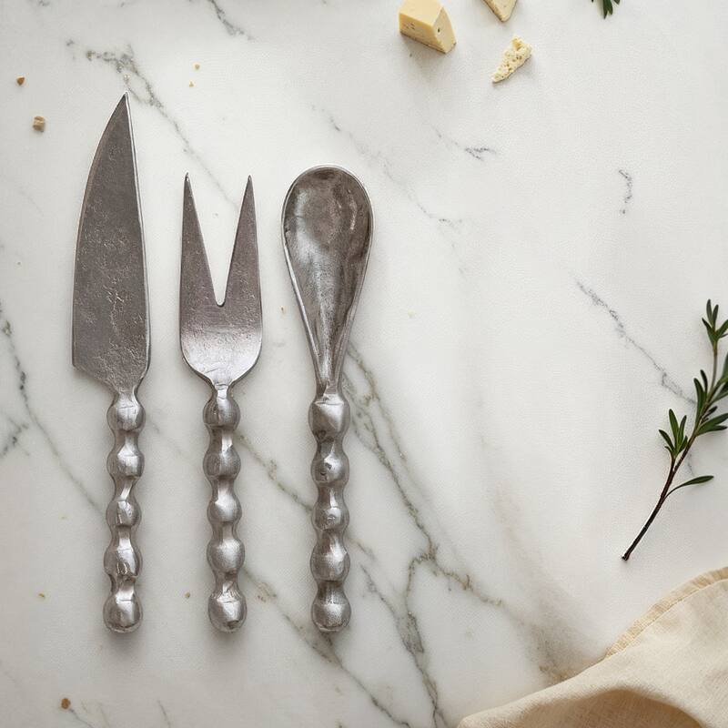 Hand-Forged Metal Cheese Knives Set