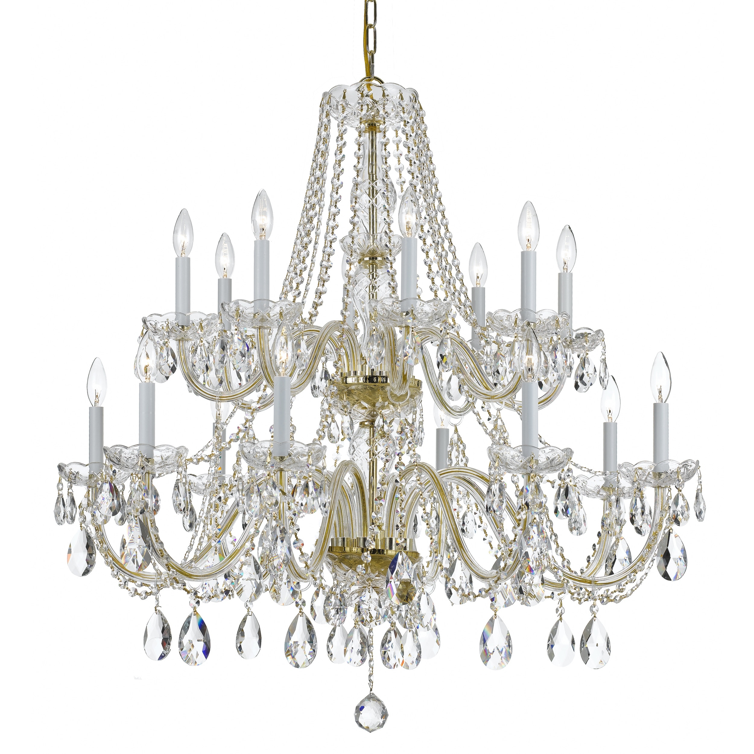 Traditional Crystal 16 Light Spectra Crystal Chrome Chandelier - 37'' W x 34'' H
