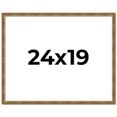24x19 Frame Black Real Wood Picture Frame Kingsley Gold Distressed Photo Frame with UV Acrylic Foam Board Backing &