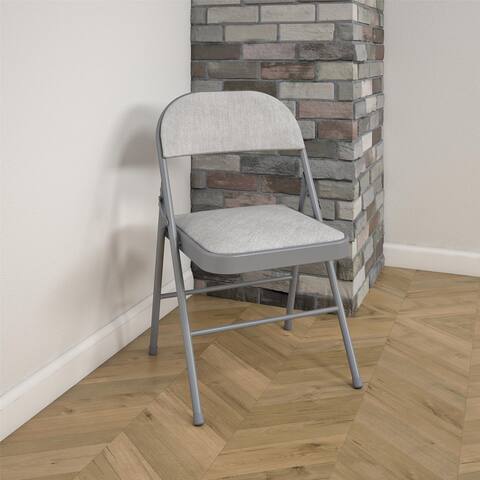COSCO Premium Fabric Padded Metal Folding Chair (Set of 4)