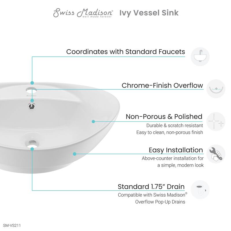 Ivy 23" Oval Ceramic Vessel Sink