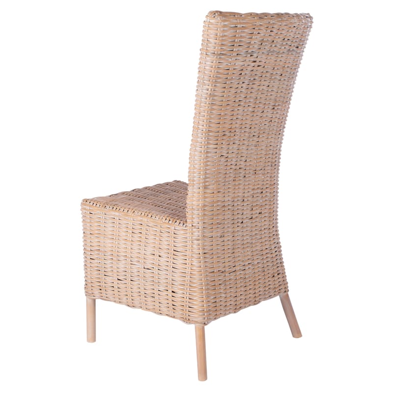 SAFAVIEH Marcia Rattan High Back Accent Chair (Set of 2) - 20.9" W x 20.9" L x 39.4" H - 21Wx21Dx39H