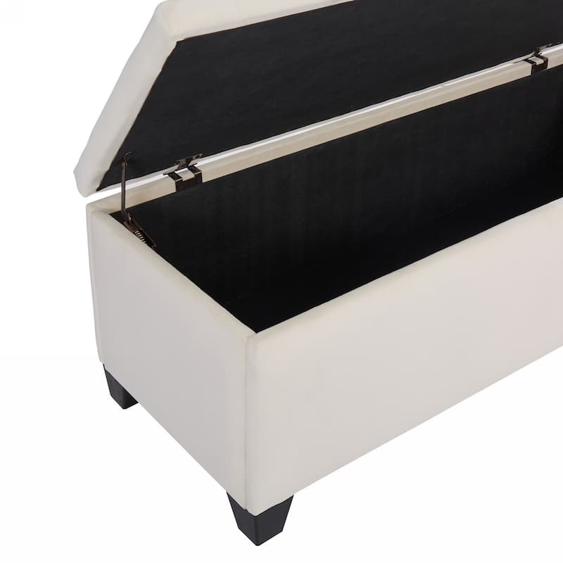 Large Velvet Ottoman Bench - Soft Upholstery, Easy Assembly, Modern Design