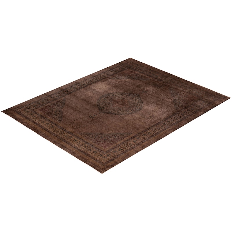Overdyed One-of-a-Kind Hand-Knotted Area Rug - Brown - 9' 3" x 11' 9"