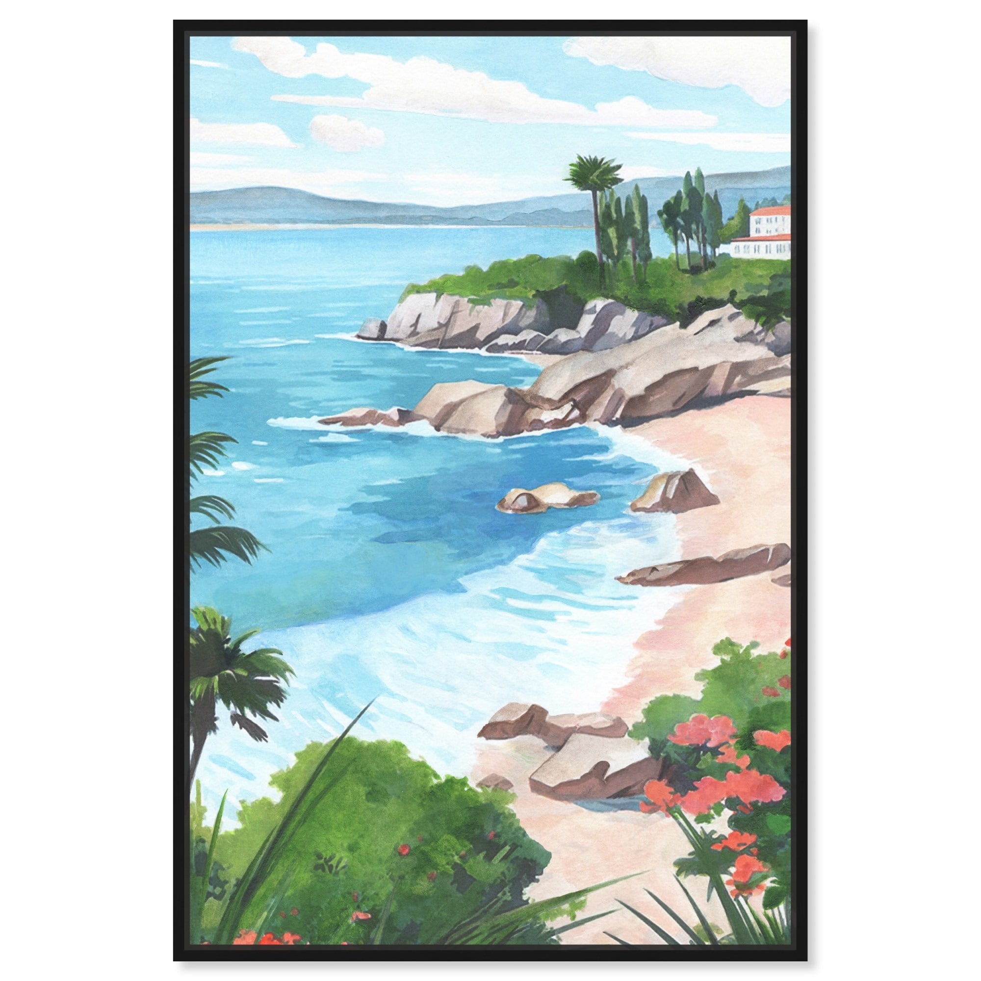 A Beautiful Day Canvas Vibrant Coastal Wall Art by Art Remedy