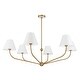 preview thumbnail 2 of 3, Xavier 6 Light Vibrant Gold + White Chandelier