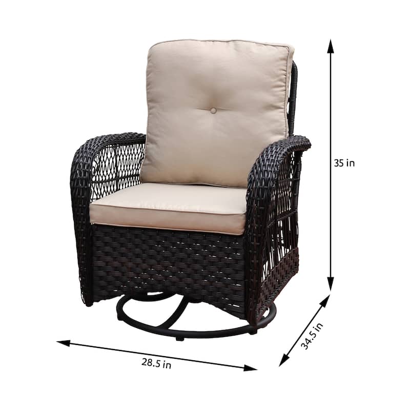 Scammon Bay 3-piece Wicker Swivel Conversation Set by Havenside Home