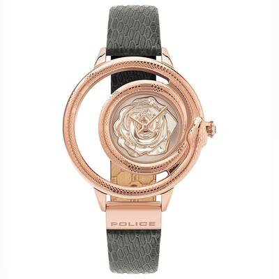 Police Gray Leather Women's Watch - One Size