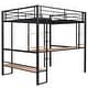 preview thumbnail 7 of 9, Full Size Metal Loft Bed with Long Desk and Shelves for Kids, Boys and Girls