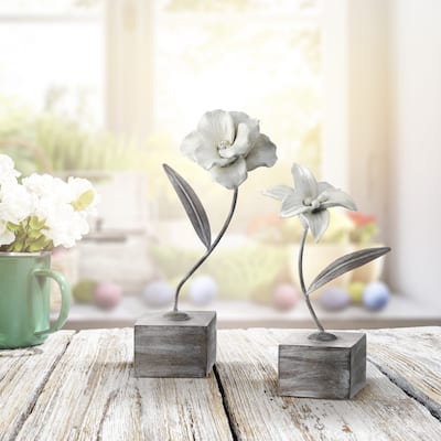 Lily on Base 8-10.5"T Set of 2