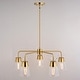 preview thumbnail 11 of 9, Harper 5 Light Gold Brass Mid-Century Modern Chandelier Clear Glass - 27-in W x 20-in H x 27-in D