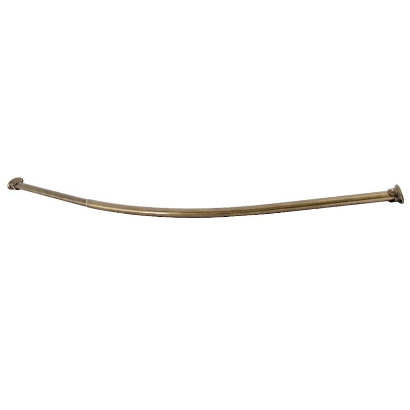 Kingston Brass Edenscape 47-Inch to 60-Inch Adjustable Curved Shower Curtain Rod - Antique Brass