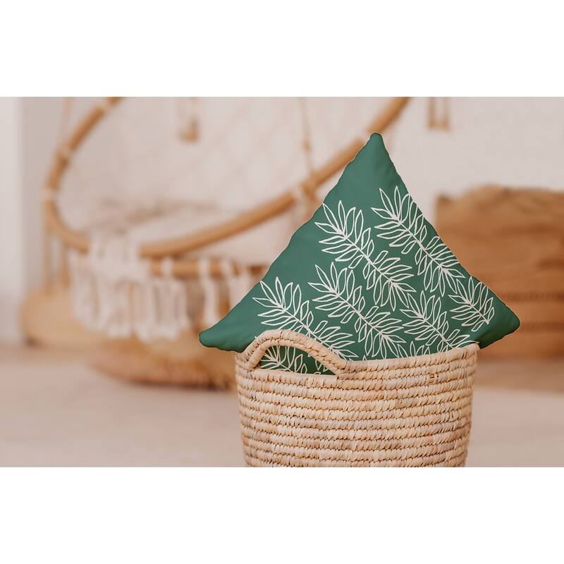 Leafy Branch Indoor/Outdoor Throw Pillow
