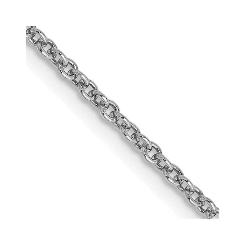 Curata 14k White Gold Solid 1.6mm Cable Chain Necklace (Lobster) Options: 16 18 20 22 24