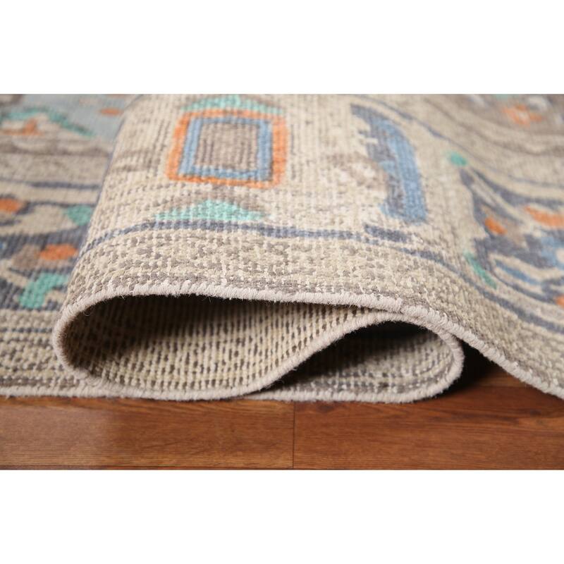 Hand Knotted Oriental 100% Wool Carpet Traditional Medallion Navy Blue & Blues Joshaghan Area Rug - 9' 6'' X 6' 3''