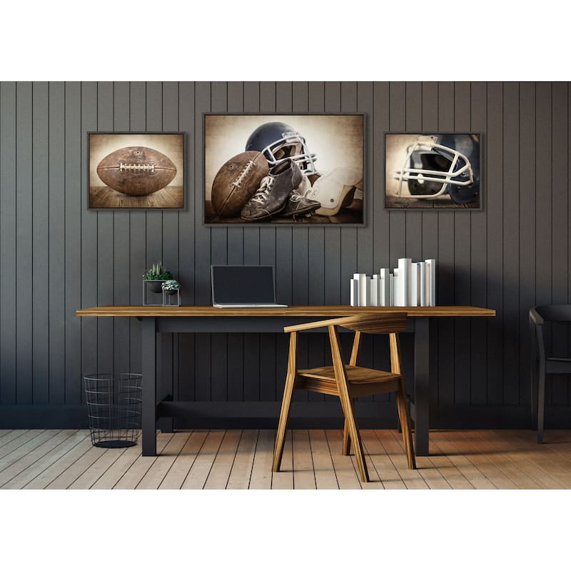 Kate and Laurel Sylvie Football Canvas Art Set by Saint and Sailor Studios
