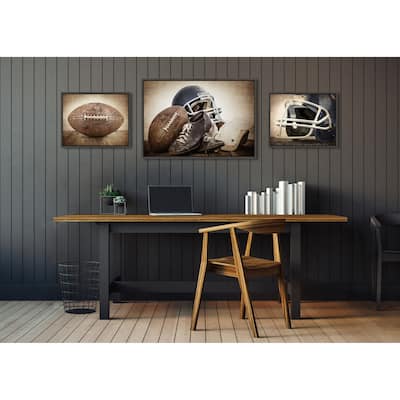 Kate and Laurel Sylvie Football Canvas Art Set by Saint and Sailor Studios