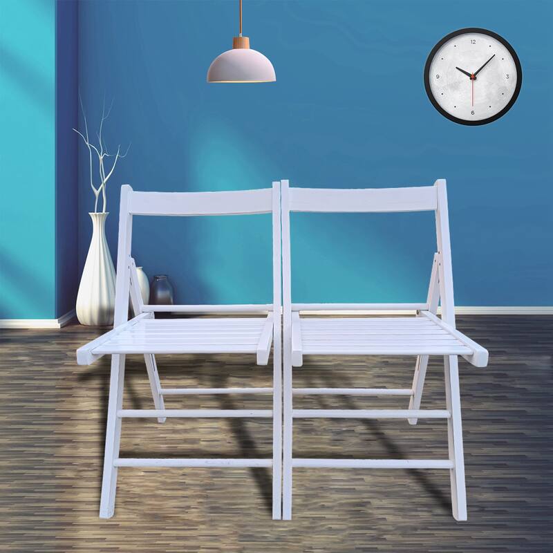 Set of 2 Wooden Folding Chairs