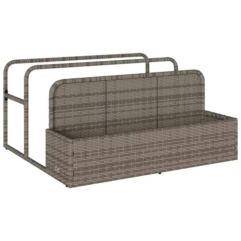 vidaXL Poolside Float Storage Beige/Black/Grey PE Rattan - 39.4 x 43.3 x 22.4