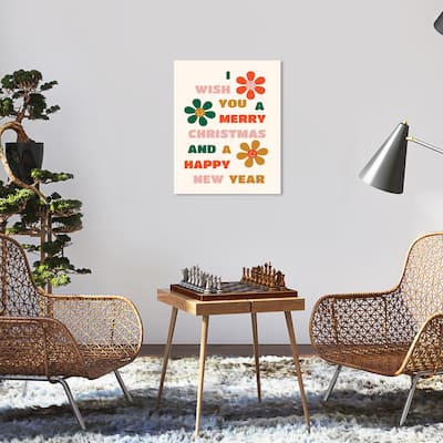 Wynwood Studio Canvas Holiday and Seasonal My Wish for You Red Modern & Contemporary Wall Art Canvas Print